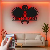 Personalized Pickleball LED Metal Sign | Custom Name Wall Art | Game Room Decor & Sports Bar Signage Gift for Player