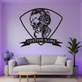 Gamer Skull LED Metal Wall Art | Personalized Name Sign for Gaming Room | Custom RGB Backlit Decor | Gift for Gamers
