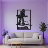Custom Alpine Skier LED Metal Wall Art | Personalized Ski Decor | Winter Sports Gift | Modern Cabin Sign