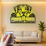 Personalisierte LED-beleuchtete Metall-Wandkunst mit Hund – Geschenk für Tierliebhaber, Deko fürs Wohnzimmer oder den Eingangsbereich 1