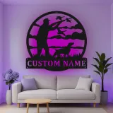 Cartel de metal LED personalizado para cazadores y retrievers, regalo para cazadores, decoración de cueva de hombres o cabaña