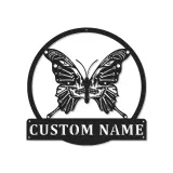 Insegna in metallo personalizzata con farfalla e teschio luce LED regalo unico per amanti del goth decorazione per camera da letto o soggiorno