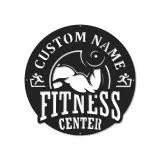 Panneau de salle de sport personnalisé | Décoration murale LED en métal pour centre de fitness | Cadeau de décor sur mesure pour propriétaire de salle