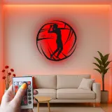 Insegna in metallo personalizzata con luce LED per giocatore di pallavolo - Regalo per atleti e appassionati di sport