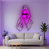 Chic Spa Day Frau LED Licht Metall-Wandkunst Einzigartiges Geschenk für Sie Badezimmer oder Spa-Dekoration