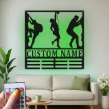 Arte in Metallo per Arrampicata su Roccia Personalizzata | Insegna Nome LED Personalizzata | Regalo per Amanti dell'Avventura e Decorazione per Palestra