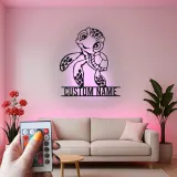 Décoration murale en métal personnalisée de tortue de mer avec rétroéclairage LED - Cadeau pour les amoureux de l'océan, décoration de nursery ou de chambre d'enfants