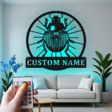 Custom Beetle Led Light Metal Wall Art Unique Gift for Entomologists Nature-Inspired Home Decor