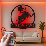 Custom Snowmobile Metal Sign | Personalized LED Wall Art for Rider | Extreme Sports Garage Decor & Man Cave Gift