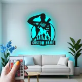 Insegna LED Personalizzata per Soldato Salutante | Arte in Metallo con Bandiera Americana Personalizzata | Decorazione Militare Patriottica | Regalo per Veterani
