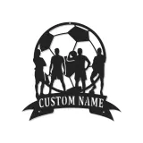 Personalized Soccer Team Metal Sign | Custom LED Wall Art for Athlete Room | Game Room Sports Decor Gift
