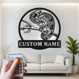Cartel de metal personalizado con luz LED de camaleón, regalo único para amantes de reptiles, decoración única para salón