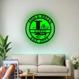 Custom LED Family Name Sign | Metal Monogram Wall Art | Personalized Wedding Gift for Couples | Illuminated Living Room Decor