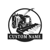 Cartel de metal personalizado con luz LED de cosechadora de forraje, regalo para agricultores, decoración agrícola para casa de campo