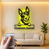 Personalisierte LED-beleuchtete Metall-Wandkunst mit Hundemotiv – Geschenk für Haustiereltern, Wohn- oder Eingangsbereich-Deko
