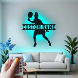 Insegna in metallo personalizzata per Giocatore di Pickleball con Luce LED Regalo Sportivo per Atleti Decorazione per Sala Giochi