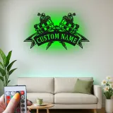 Insegna per Macchina dei Tatuaggi Personalizzata | Arte Murale in Metallo LED per Decorazione Studio Tatuaggi | Regalo per Artista del Tatuaggio
