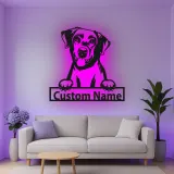 Custom Dog Led Light Metal Wall Art Personalized Pet Lover Gift Living Room Decor for Dog Moms 1