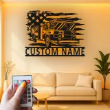 Cartel LED de bombero personalizado | Arte mural de metal de camión de bomberos personalizado | Regalo para primer respondedor | Decoración de pared de estación de bomberos
