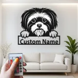 Insegna in metallo LED personalizzata per Shih Tzu - Regalo per amanti dei cani - Decorazione per soggiorno 2