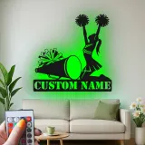 Insegna in metallo LED personalizzata per cheerleader - Regalo per atleti, decorazione per camera dei teenager o sport