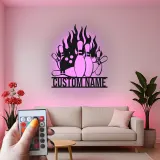 Cartel de metal LED personalizado de pines de bolos para entusiastas del boliche, regalo para decoración de sala de juegos 1