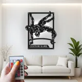 Insegna in metallo personalizzata con luce LED per wrestler, regalo per fan del wrestling, decorazione per sala giochi o sportiva