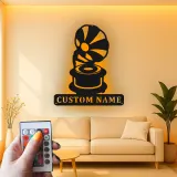 Personalisierte Vintage Phonograph LED Licht Metall-Wandkunst Geschenk für Musikliebhaber, Retro-Wohnzimmer-Dekor