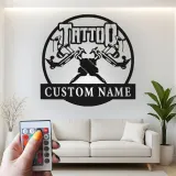Custom Tattoo Machine Led Light Metal Wall Art Personalized Gift for Tattoo Artists Studio Decor 4