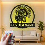 Décoration murale en métal personnalisée avec LED en forme de dinde - Cadeau de Thanksgiving pour la cuisine ou la salle à manger