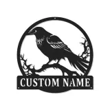 Raben Silhouette LED Schild | Individuelle Metall Wandkunst | Personalisierte Gothic Krähen Dekor für Zuhause, Garten & Halloween Geschenk