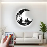 Insegna in metallo LED personalizzata con scena di campeggio regalo per appassionati di outdoor decor per cabin rustica