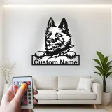 Personalisierte LED-beleuchtete Metall-Wandkunst mit Deutschem Schäferhund – Geschenk für Hundeliebhaber, Wohnzimmerschmuck