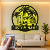 Custom Surf Van Led Light Metal Wall Art Personalized Beach Lover Gift Coastal Decor for Surf Enthusiasts