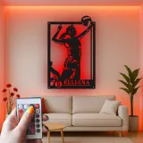 Insegna in metallo personalizzata con luce LED per giocatore di pallavolo - Regalo per atleti e decorazione per stanza sportiva