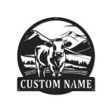 Cartel de metal LED de vaca personalizada para granjeros, regalo rústico de decoración de granja para salón