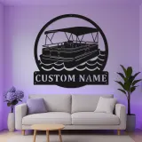 Insegna LED Personalizzata per Barca Pontoon | Arte Murale in Metallo Personalizzata | Decorazione Nautica per Casa al Lago per Naviganti