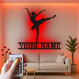 Insegna in metallo LED ballerina personalizzata, regalo per ballerini, decorazione per studio di danza o camera da letto