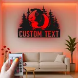 Insegna LED personalizzata con porcellino d’India | Arte murale in metallo personalizzata | Regalo per amanti degli animali per cameretta e nursery | Targa con nome dell’animale