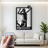 Insegna in metallo personalizzata con luce LED per giocatore di pallavolo - Regalo per atleti e decorazione per stanza sportiva