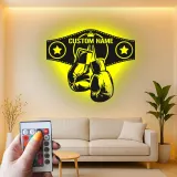 Insegna in metallo personalizzata con cintura di campione di boxe e luce LED regalo unico per pugili decorazione per palestra o man cave