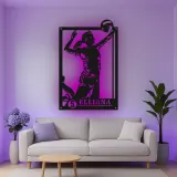 Insegna in metallo personalizzata con luce LED per giocatore di pallavolo - Regalo per atleti e decorazione per stanza sportiva