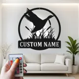 Cartel de metal LED de silueta de pato personalizado Regalo para amantes de la naturaleza Decoración rústica del hogar