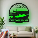Custom Semi Truck Led Light Metal Wall Art Personalized Gift for Truckers Garage or Man Cave Decor 15