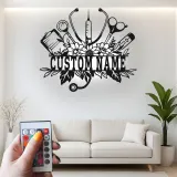 Personalized Nurse Gift | Custom Name LED Metal Sign for Clinic Decor | Floral Medical Wall Art | Nurse Graduation Gift