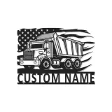 Insegna in metallo LED personalizzata a tema camion ribaltabile regalo per appassionati di camion decorazione per garage o man cave 9