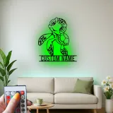 Custom Sea Turtle LED Sign | Metal Nursery Decor | Personalized Kids Room Light | Ocean Animal Wall Art