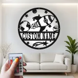 Panneau Personnalisé Fusée | Décoration Murale en Métal LED pour Chambre d'Enfant | Décor de Nurserie avec Nom Personnalisé | Panneau Lumineux Espace