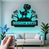 Cartel de metal LED de dinosaurio personalizado para regalo de habitación infantil, decoración de guardería con diseño de T-Rex