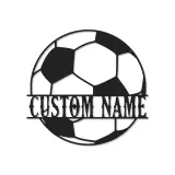 Décoration murale en métal personnalisée pour fans de football avec rétroéclairage LED